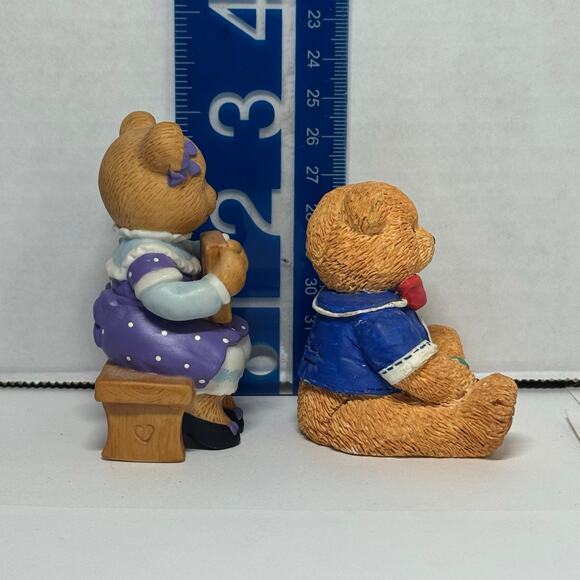 Vintage Bronson Collectibles 90s School Bear Figurines Lot of 2 BC Rare - Picture 2 of 9